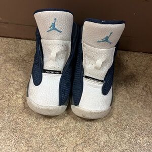 Jordan Kids' White and Navy Sneakers